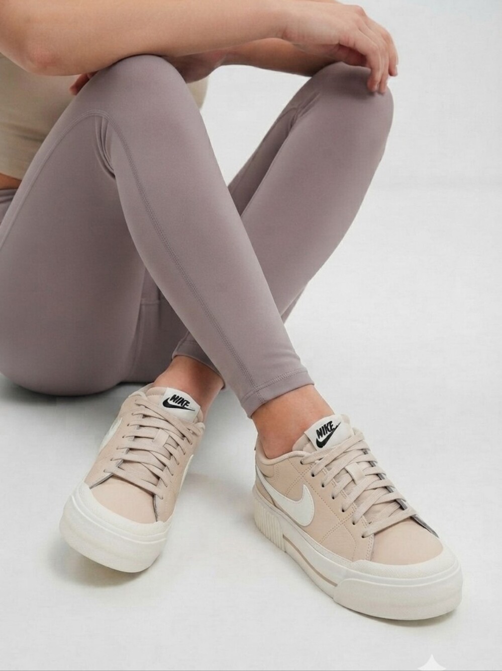 Nike Women's COURT LEGACY LIFT Sneakers Size 9 Cream White